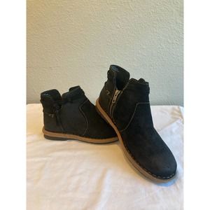 BORN Womens Tarkiln Bootie Size 9 Brown Side Zip Leather Distressed Black